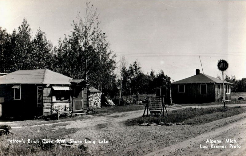 Fetrows Birch Cove Resort and Gulf Station - Old Postcard (newer photo)